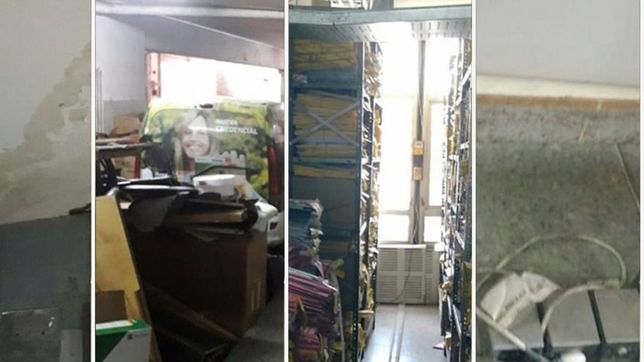 en ioma denuncian que trabajan entre cucarachas, techos que se caen y cables colgando