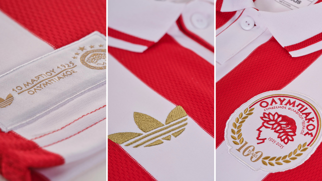 el olympiacos presento su nueva camiseta y es muy similar a la del pincha