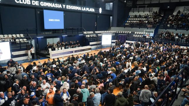 los socios de gimnasia solo aprobaron el balance y la asamblea termino con incidentes
