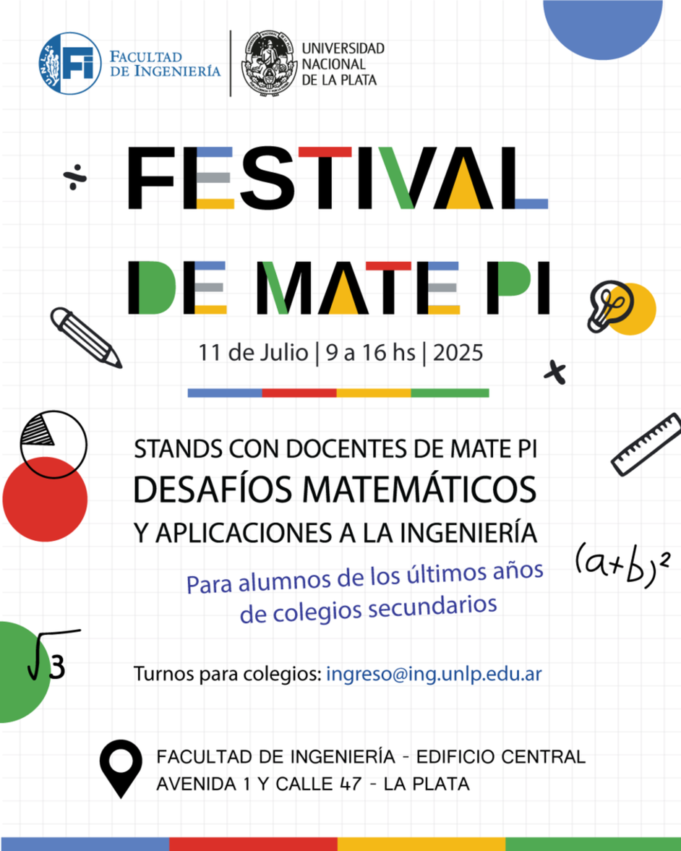 El festival se realizará el viernes 11 de julio, de 9 a 16, en el Patio Volta del Edificio Central de la Facultad de Ingeniería