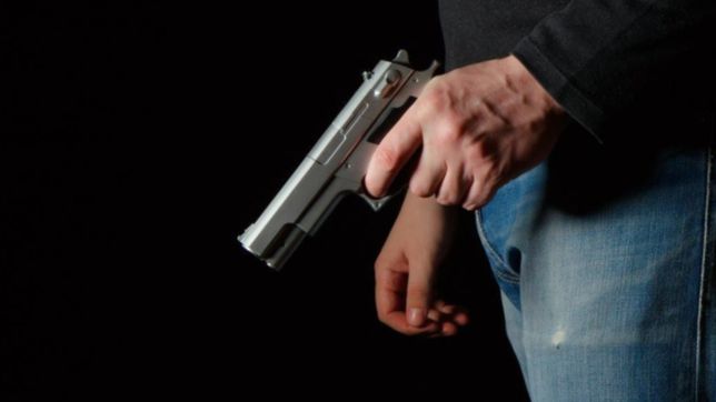 amenazo con un arma a un vecino de la plata, le baleo el auto y escapo