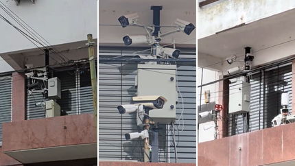 Un balcón repleto de cámaras de vigilancia causa asombro entre los vecinos de La Plata y es viral