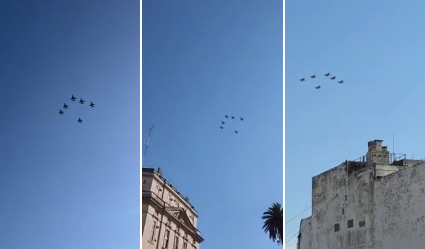 seis F-16 volando en caba