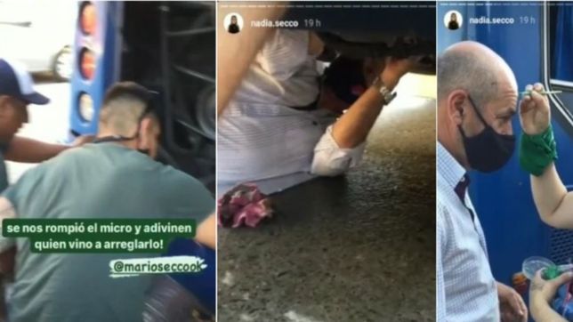 video: mario secco arreglo con sus propias manos un micro de militantes feministas