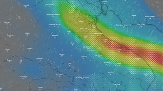 ¿cuando empezaria a llegar el temporal de lluvia, viento y granizo anunciado en la plata?