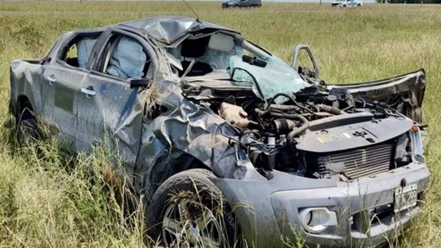 una platense protagonizo un espectacular vuelco en la ruta 3 y termino internada