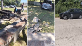 tres autos protagonizaron un choque en camino belgrano y uno termino sobre la vereda tres autos protagonizaron un choque en camino belgrano y uno termino sobre la vereda