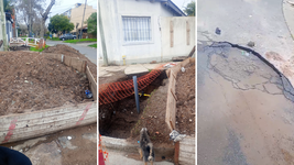 denuncian que una obra inconclusa de absa en villa elvira causo grietas y pone en riesgo una casa