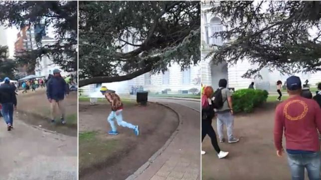 video: asi fue el momento en el que lanzaron gases lacrimogenos en la municipalidad
