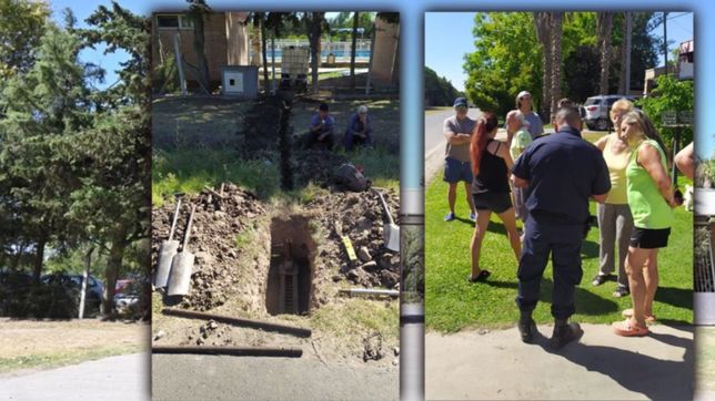 tension en un barrio de la plata por una conexion clandestina de agua en un camping
