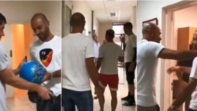 mascherano, la gata, andujar y veron: el tremendo video en los pasillos de city bell