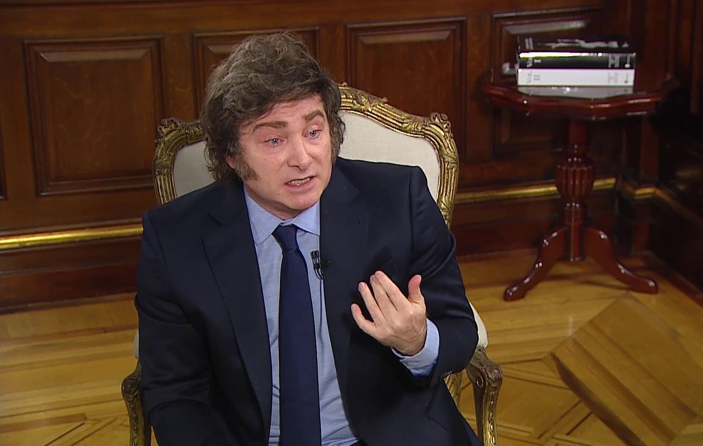 Javier Milei en la entrevista televisiva cuestionada por Cristina Kichner