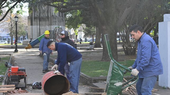 arrancaron las obras de remodelacion en plaza rocha