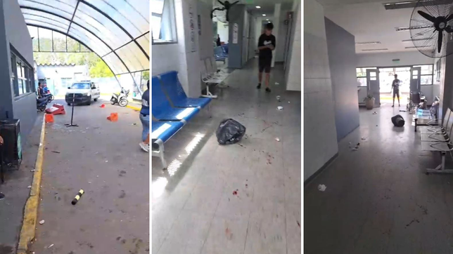 sangre, destrozos y tension: el video que muestra como quedo por dentro el hospital de gonnet
