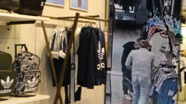 video: en pocos segundos una pareja mechera robo y huyo en un local de adidas de la plata