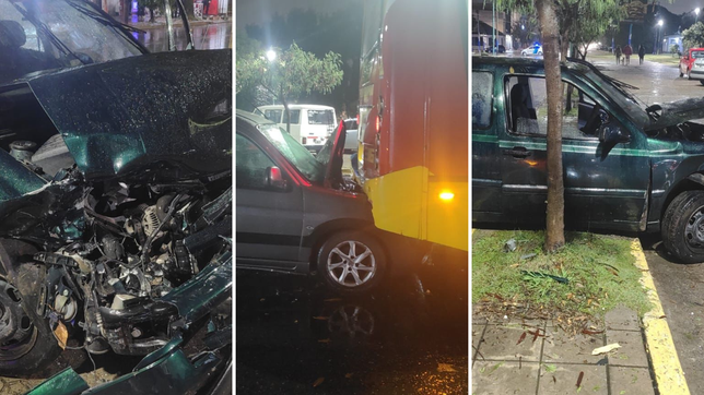 manejaba sin licencia, le pego a una camioneta y causo un triple choque en berisso
