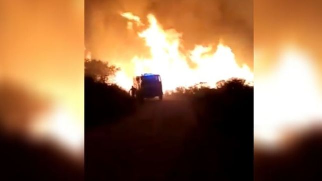 video: asi se ve el incontrolable incendio en cordoba desde adentro