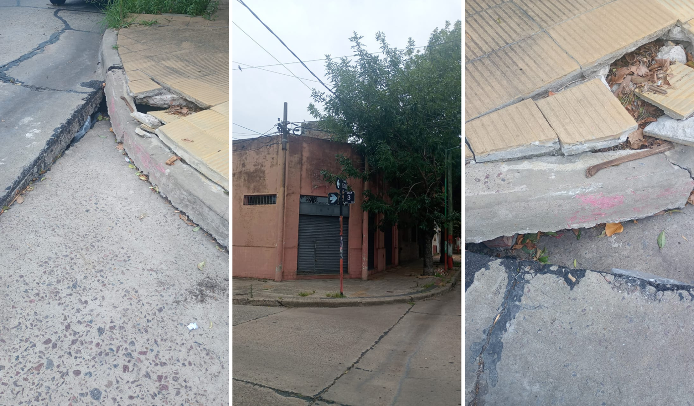 Calle hundida en 3 y 530 de Tolosa.png