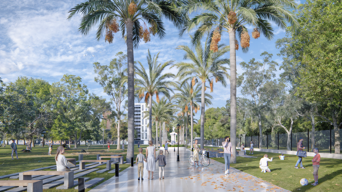 Según el Municipio, así lucirá el Parque Saavedra una vez que concluyan las obras de restauración