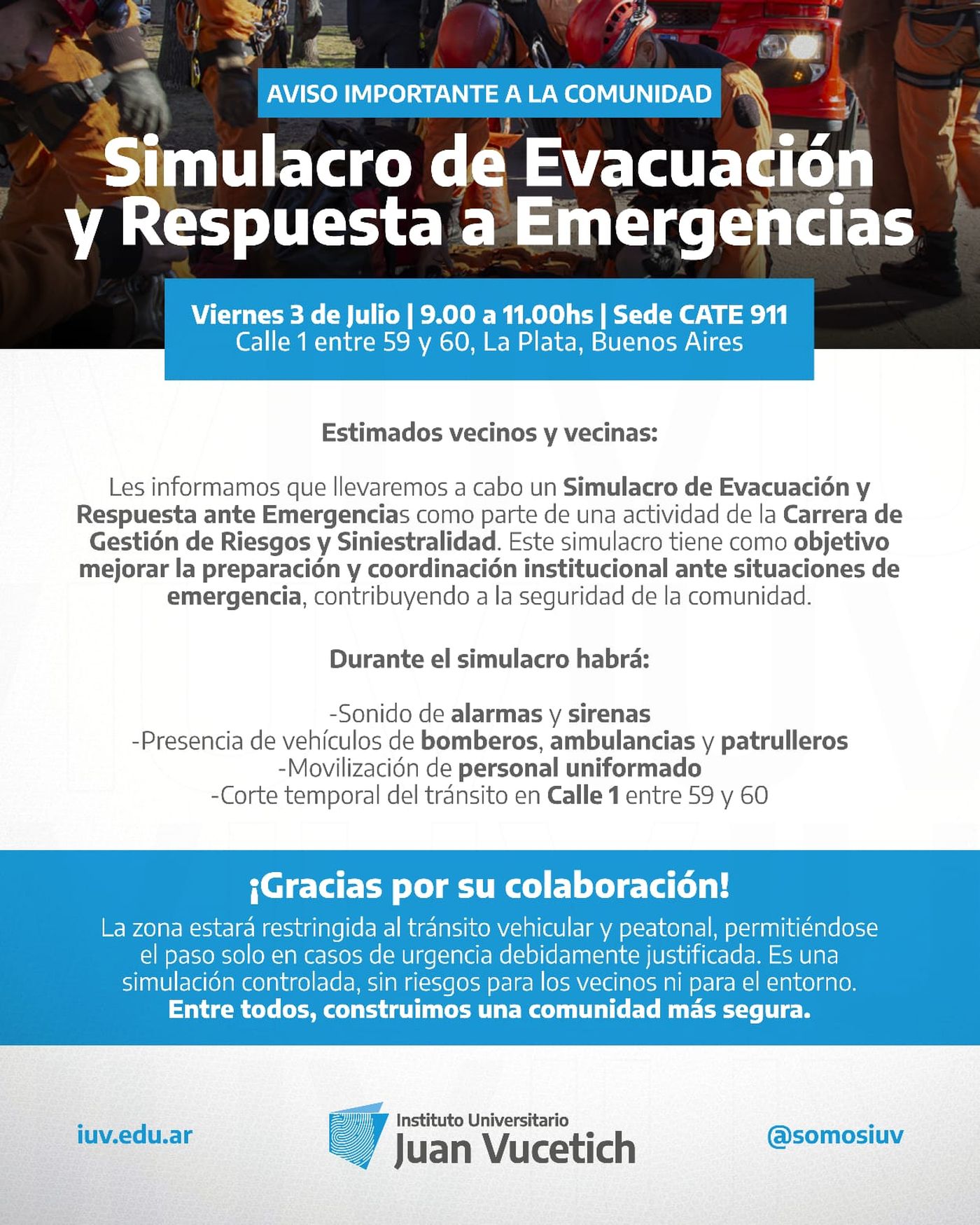 Este viernes habrá un simulacro en La Plata