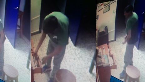 De madrugada y con total impunidad, un hombre desvalijó una veterinaria de La Plata