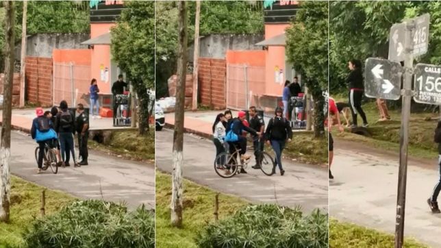 filmaron a un policia dejando escapar a los chicos que robaron un supermercado de la plata