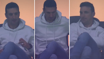 El video de Lionel Scaloni en la platea siguiendo de cerca a Lionel Messi