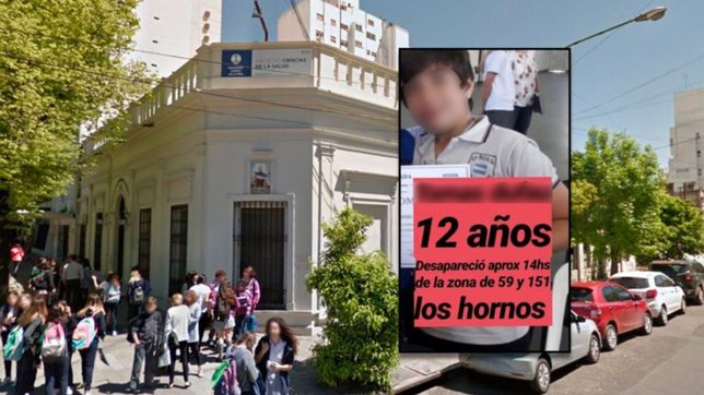 desesperada busqueda en la plata de un alumno del colegio garicoits