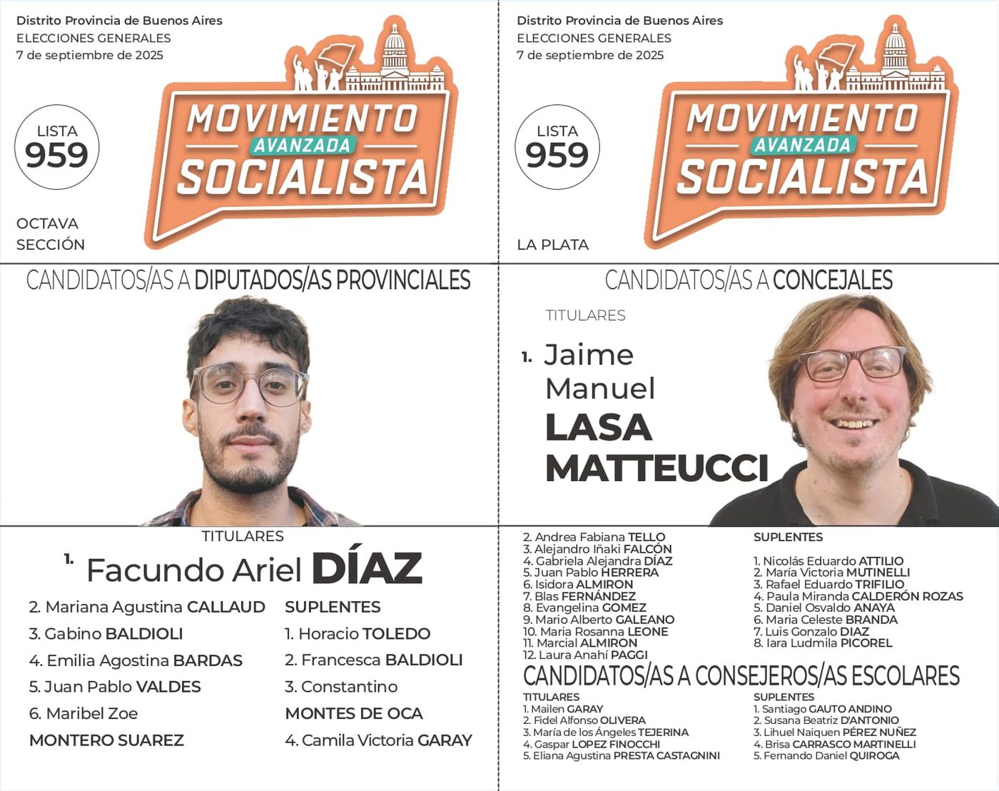 La boleta Avanza Socialista