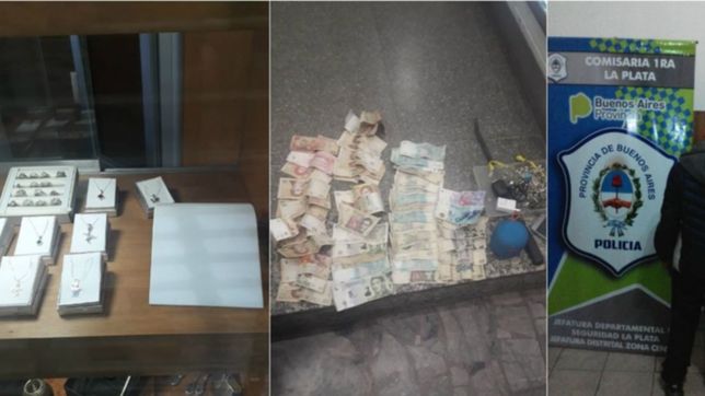 robo una joyeria en la galeria san martin y se escondio en un bano, pero lo descubrieron