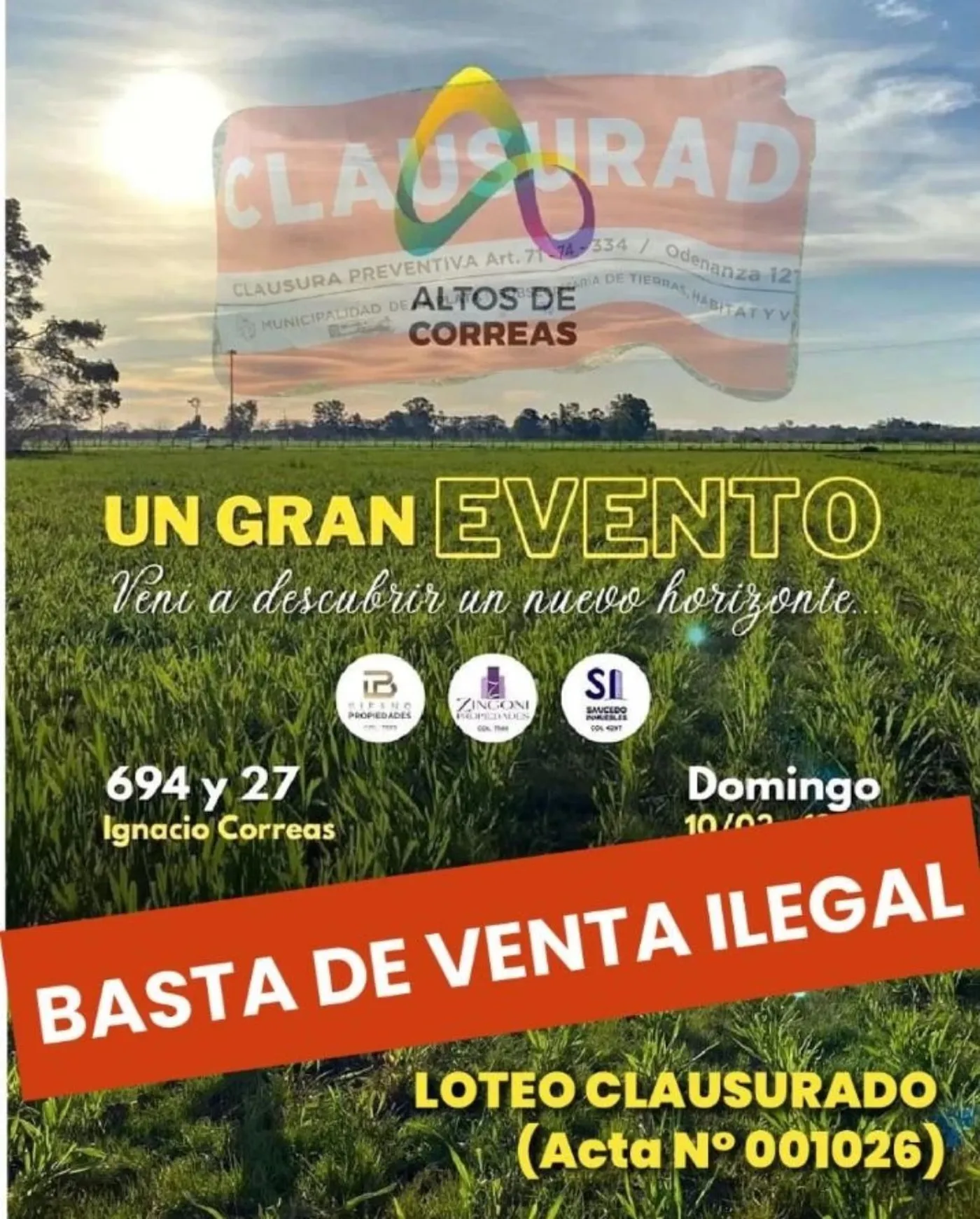 Los vecinos de Ignacio Correas llevan meses organizándose y combatiendo los loteos ilegales en la zona.