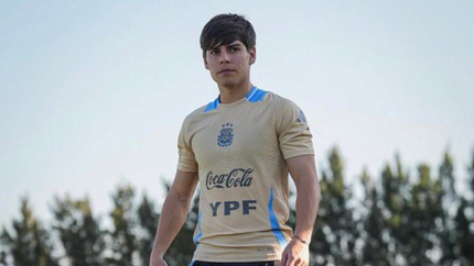 Benjamín Domínguez fue captado en acción con la Selección argentina