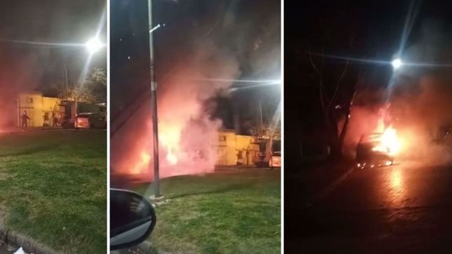 video: los quemacoches atacaron de nuevo y encendieron un auto en la plata