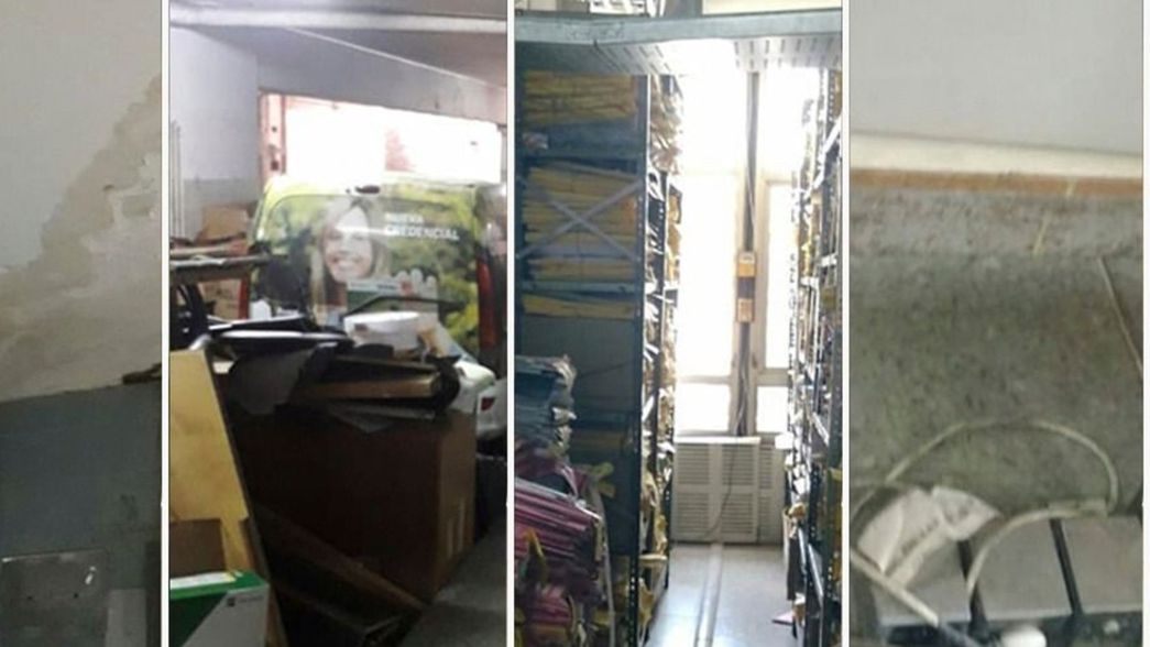 En IOMA denuncian que trabajan entre cucarachas, techos que se caen y cables colgando