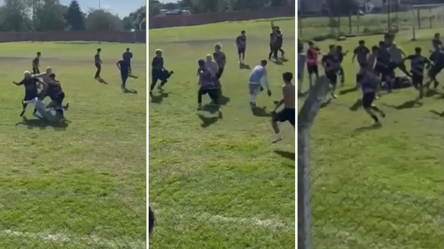 suspenden a 35 jugadores de la liga amateur platense tras una batalla campal en un partido