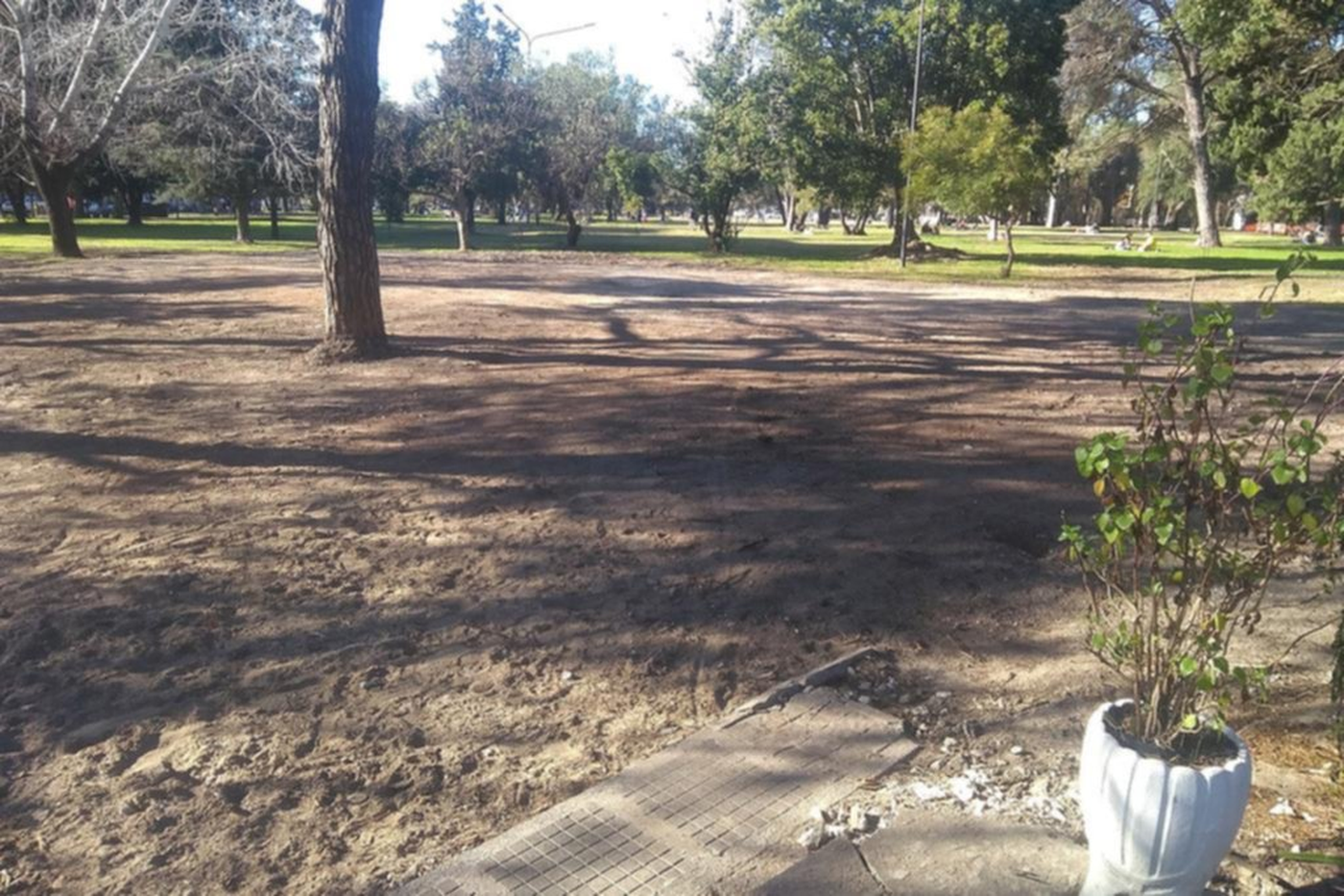 El espacio del Parque San Martín donde estaba el Centro Recreativo.