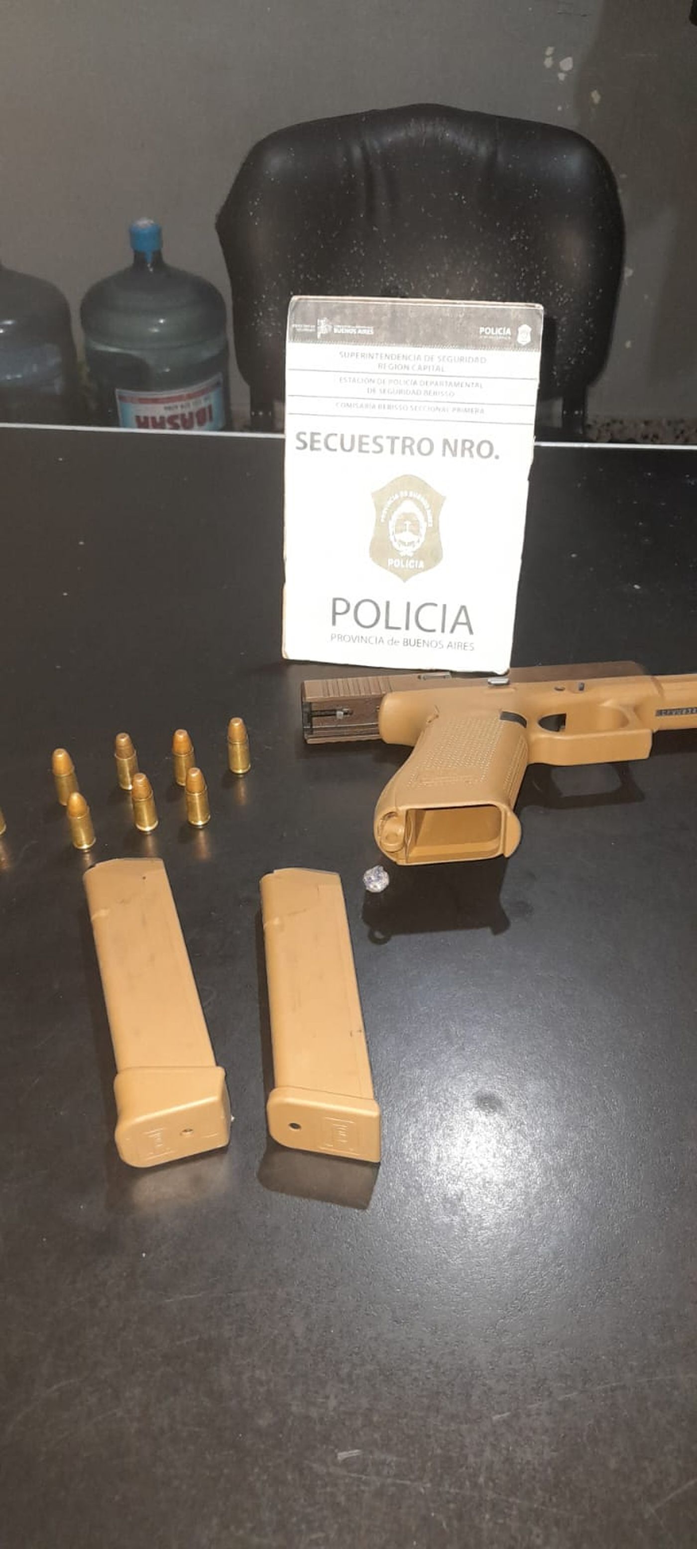 El arma con la que retuvo la v&iacute;ctima al ladr&oacute;n que intent&oacute; llevarse su camioneta en Berisso