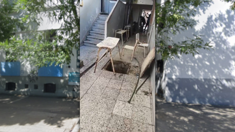 Indignación en una escuela de La Plata donde se dicta clases en medio de un desborde cloacal