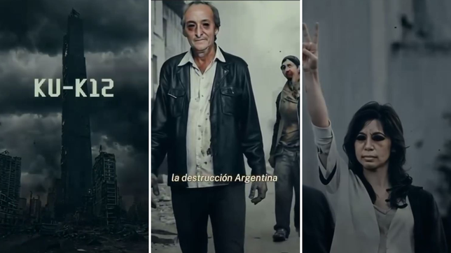 el polemico video que compartio javier milei que muestra a nestor y cristina kirchner como zombies