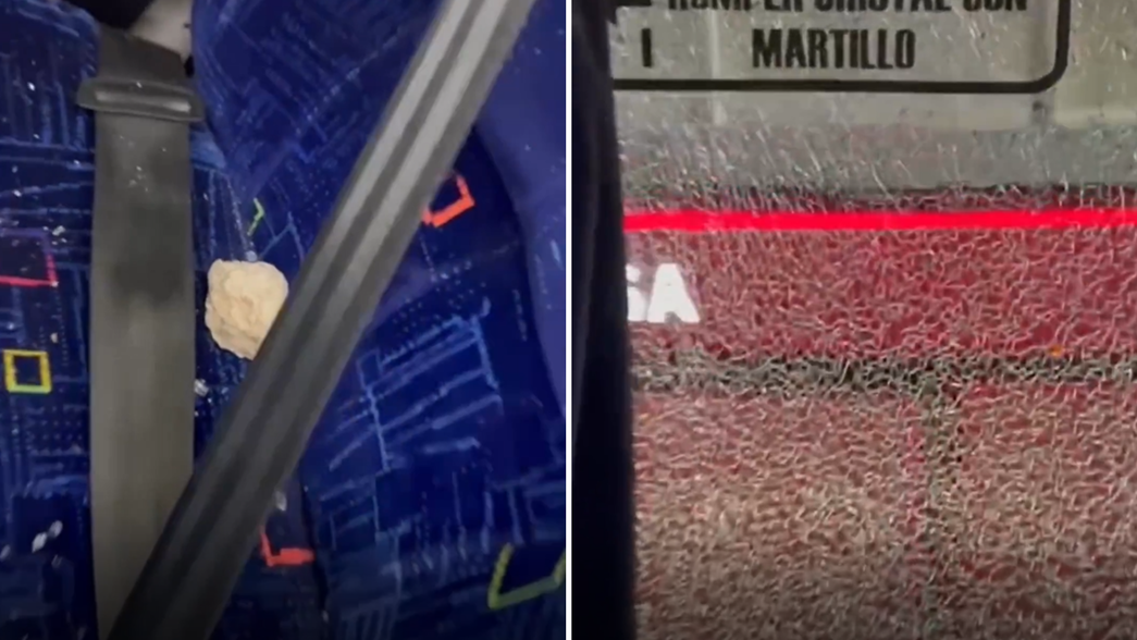 Flamengo denunció destrozos en uno de los micros de la caravana que llegó al estadio de Estudiantes