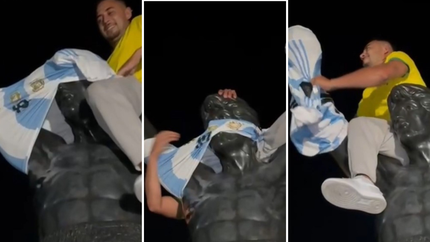 Hinchas de Brasil quisieron mufar a la Selección argentina con la maldición de la estatua de Rocky Balboa