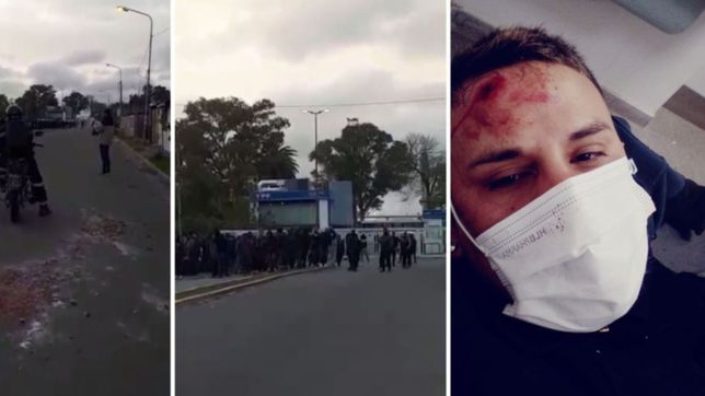 videos: tension y heridos en ensenada por enfrentamientos entre las facciones de la uocra