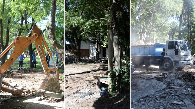 el video que muestra las obras en el parque san martin para la construccion de la cancha de futbol 5