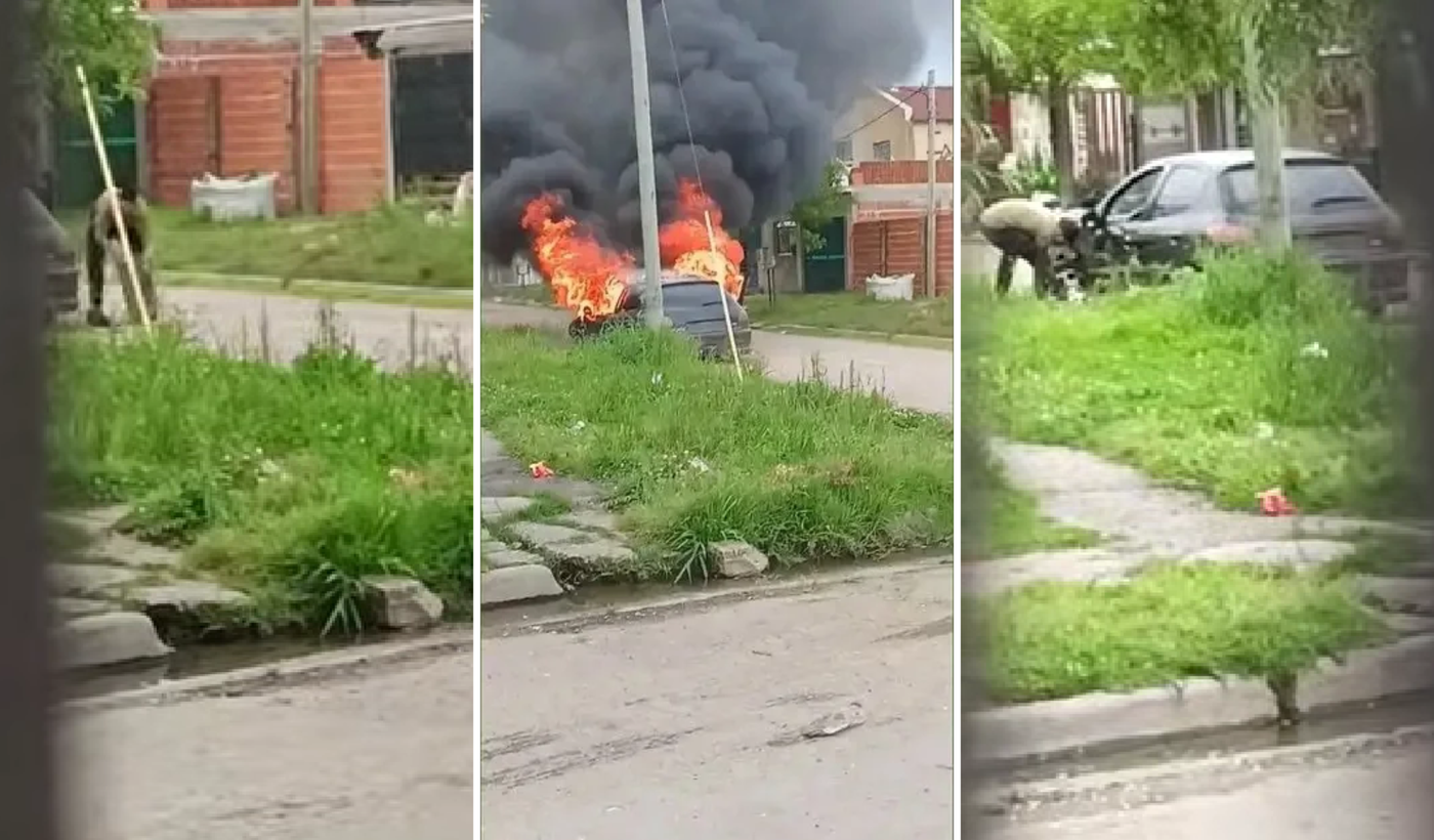 PORTADA Robo e incendio de auto en Tolosa