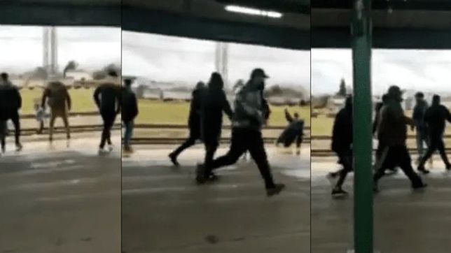 los videos del sangriento ataque de la barra de racing arriba del tren roca