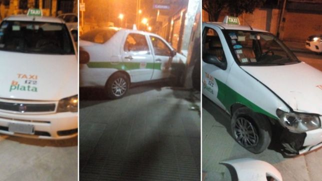 tres chicos le robaron el auto a un taxista, chocaron contra una casa y escaparon