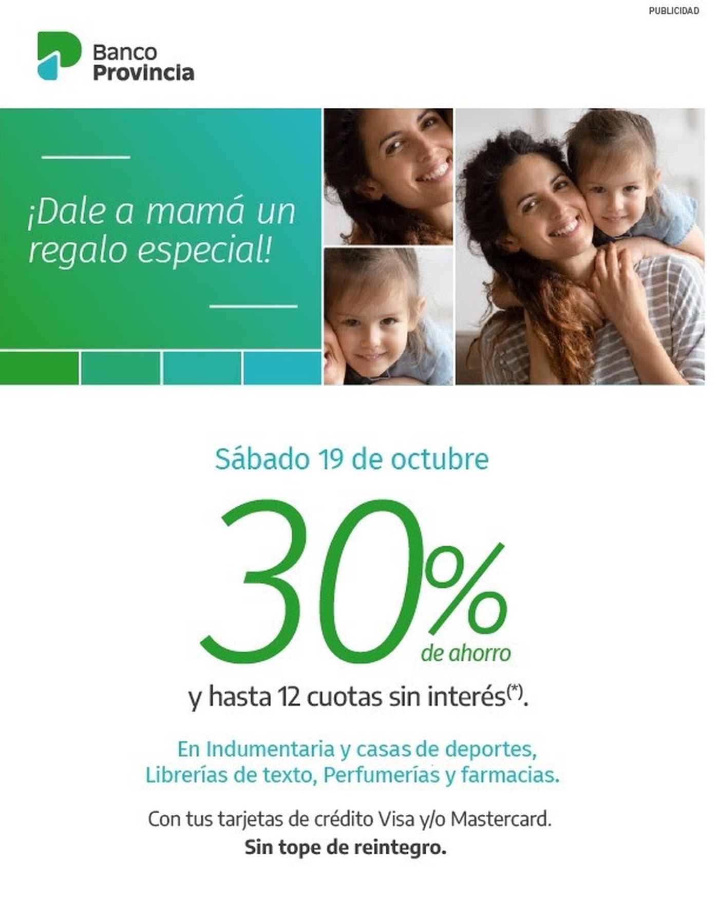 El nuevo super descuento del Banco Provincia en la previa del Día de la Madre.