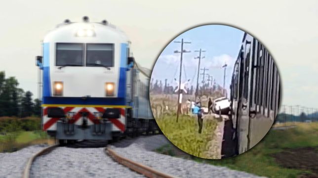el tren roca choco,  arrastro un auto y el conductor se salvo de milagro