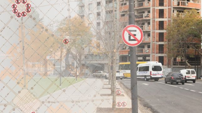 el mapa con los nuevos lugares del centro donde estara prohibido estacionar