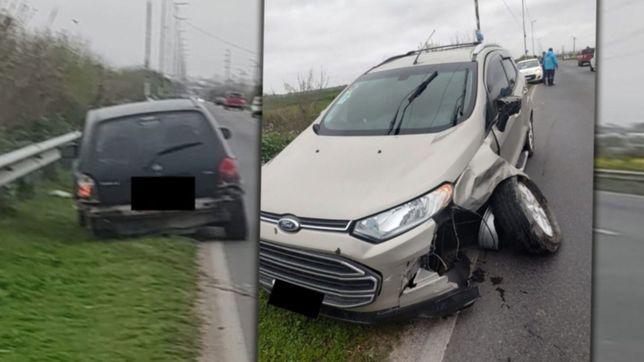 impresionante choque entre tres autos en una avenida de berisso